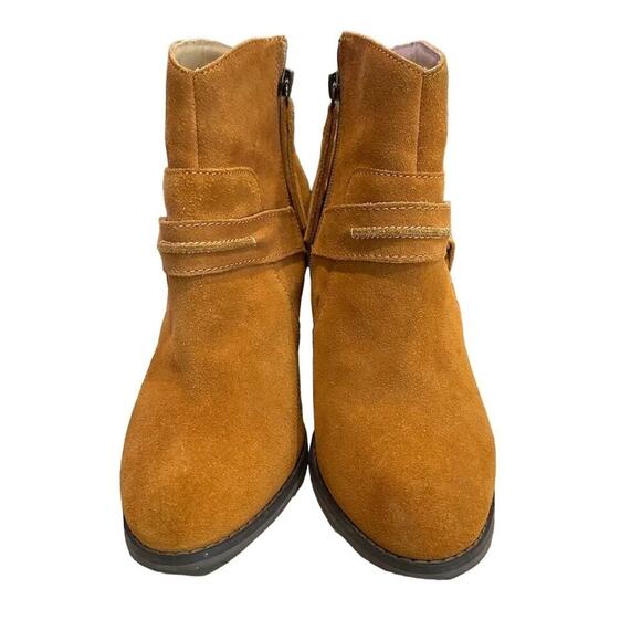 Kelsi Dagger Women's Brown Suede Ankle Booties Size 7.5 Zip Closure - Picture 1 of 11